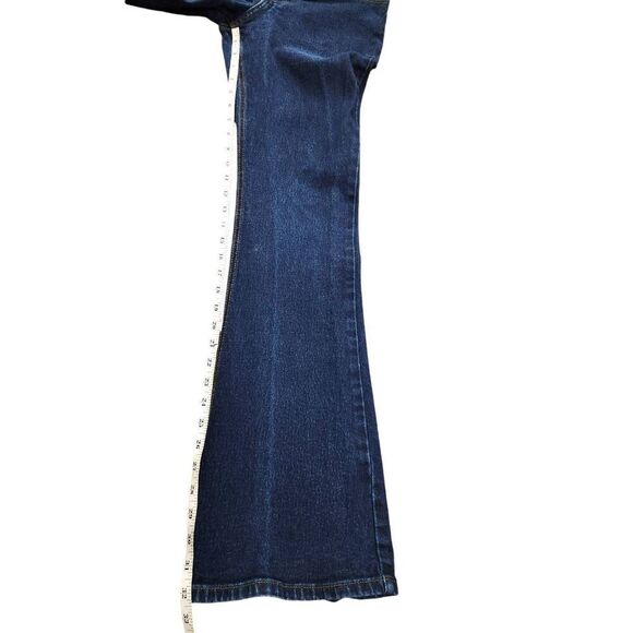 MUDD Flare Y2K Jeans women's size 7 (29x32) Low-Rise dark wash Zip button denim - Picture 4 of 10